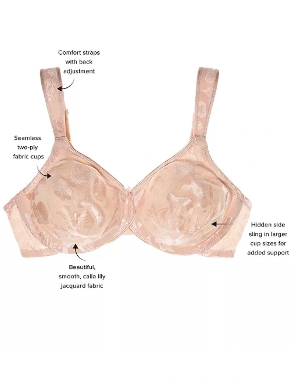 Wacoal Beige Women's Awareness Full Figure Seamless Underwire Bra Sz 36D